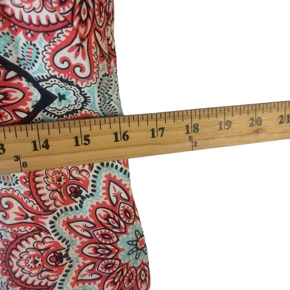 London Times Y2k Women's Size 10 Beaded Turquoise Red‎ Shift Dress - Picture 8 of 9